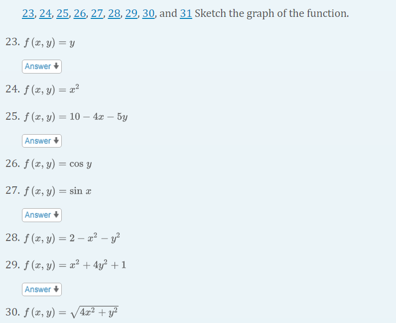 Solved 23,24,25,26,27,28,29,30, and 31 Sketch the graph of | Chegg.com