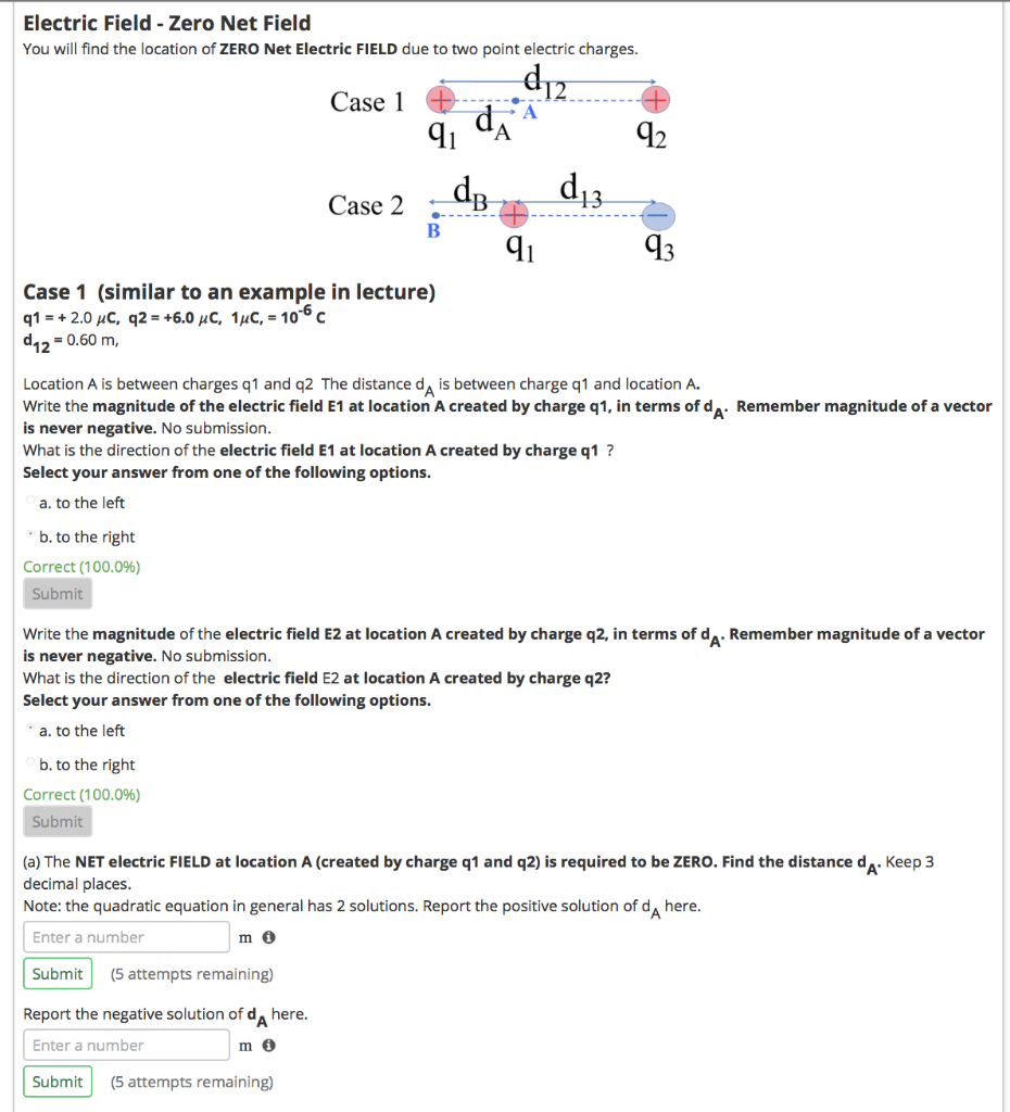 Solved Electric Field Zero Net Field You will find the