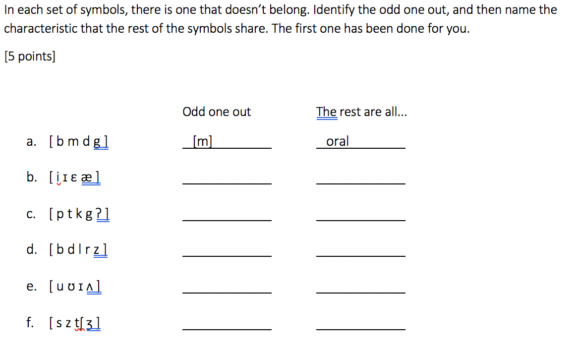 Solved In each set of symbols, there is one that doesn't | Chegg.com