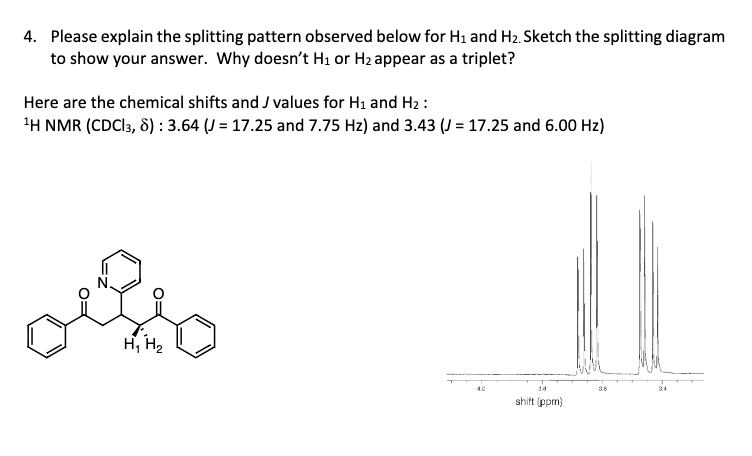 Solved 4. Please explain the splitting pattern observed | Chegg.com
