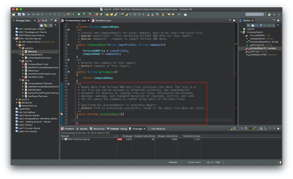 With Java, write a method that reads data from the | Chegg.com