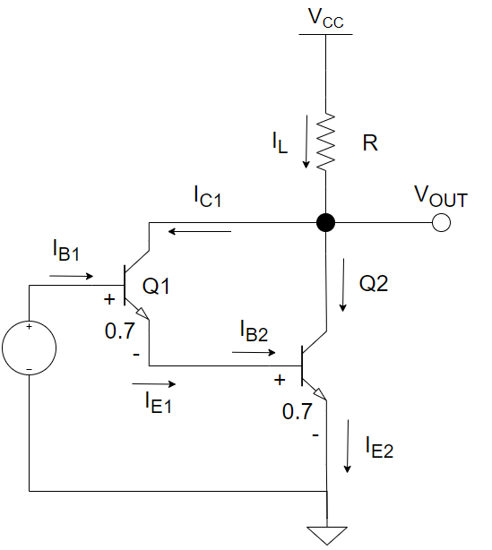 Solved Consider The Darlington Pair Below: Transistors Q1 | Chegg.com