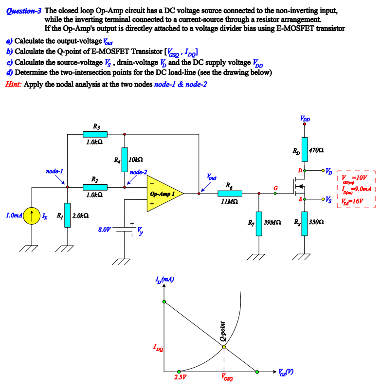 Solved Question-3 The Closed Loop Op-Amp Circuit Has A DC | Chegg.com