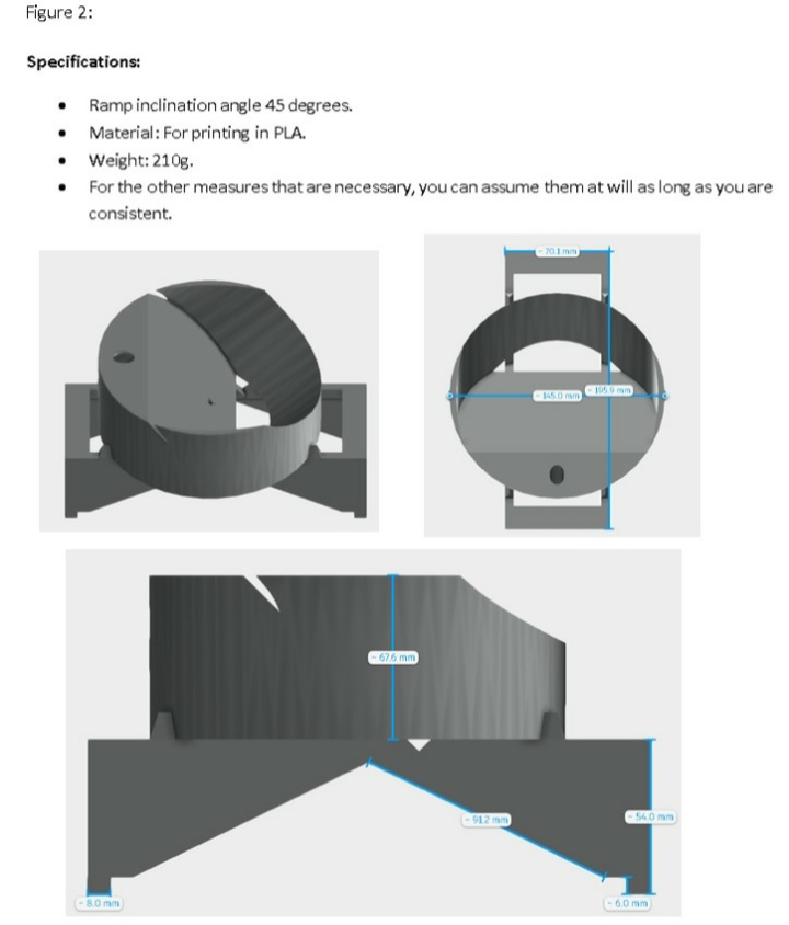 Solved Figure 2: Specifications: - Ramp inclination angle 45 | Chegg.com