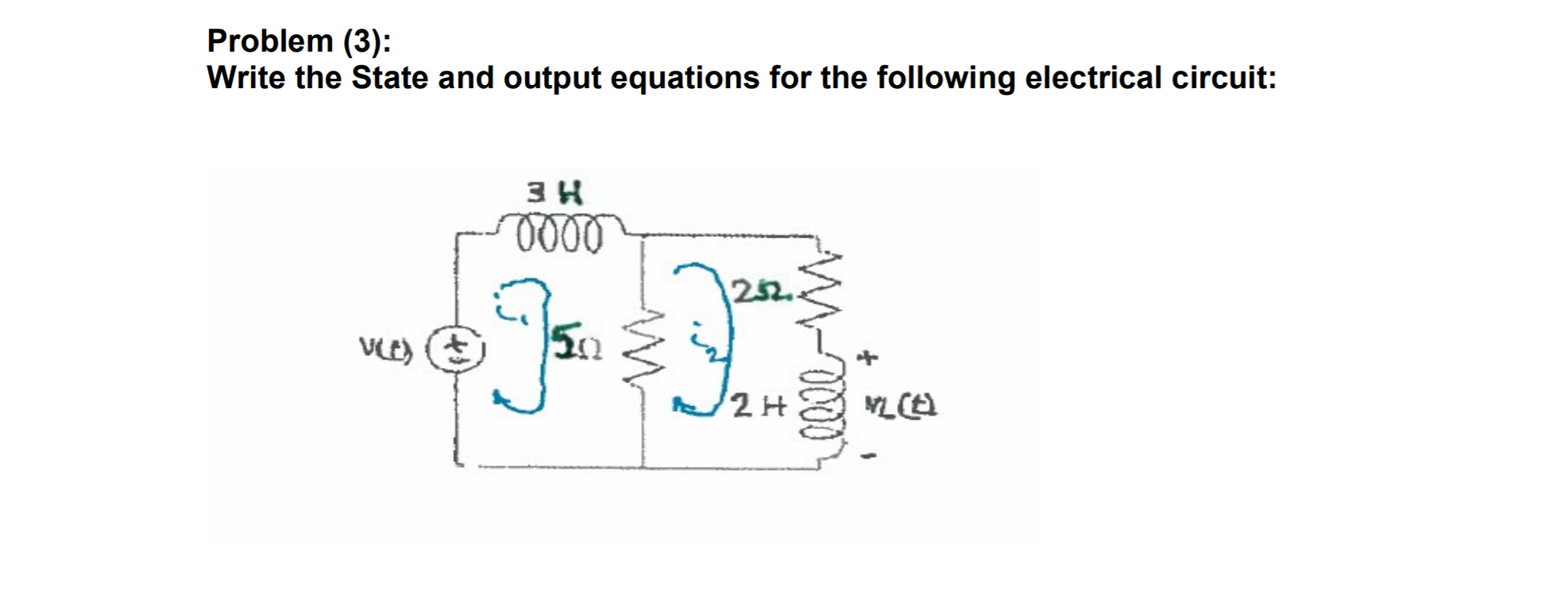 Solved Write the state equations and output equations for | Chegg.com