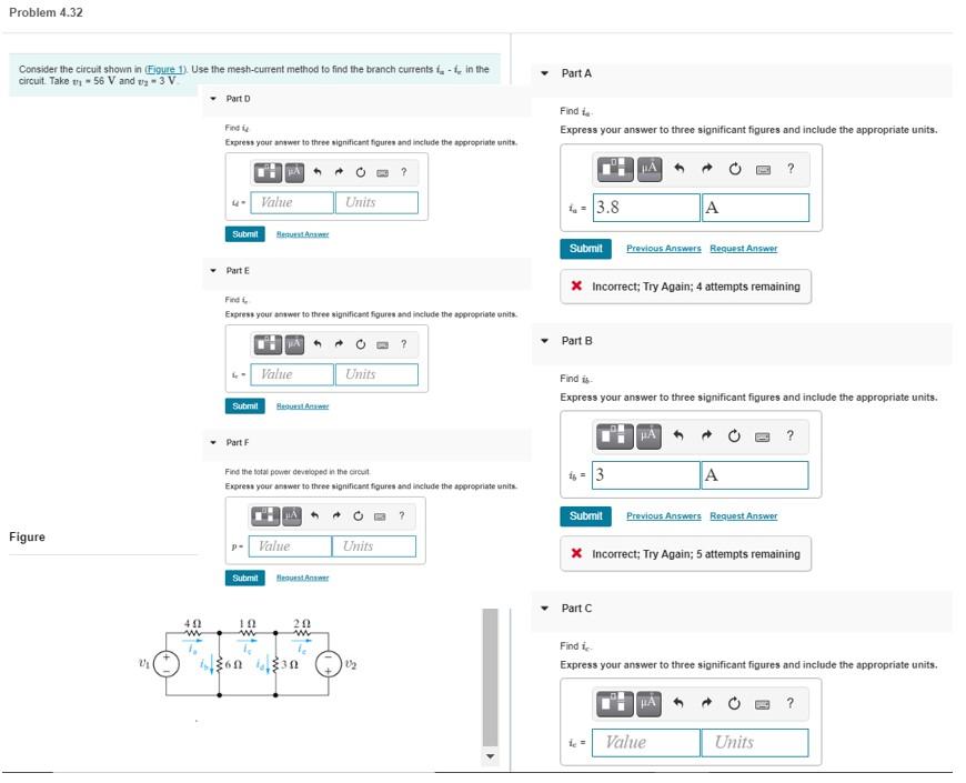 Solved Problem 4.32 Part A Consider the circuit shown in | Chegg.com