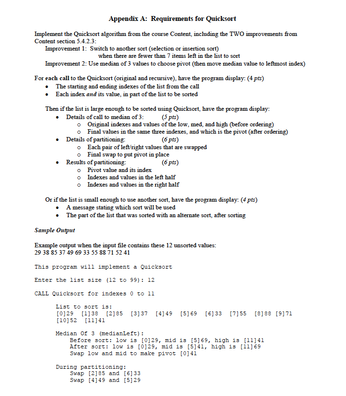 PROGRAMMING ASSIGNMENT REQUIREMENTS Two of the | Chegg.com