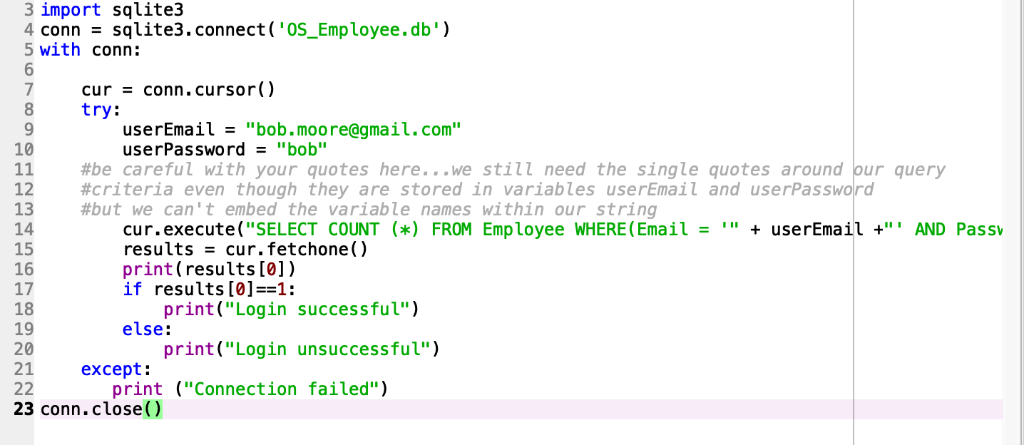 Solved Python exercise. (Python 3.7) Revise this basic login | Chegg.com