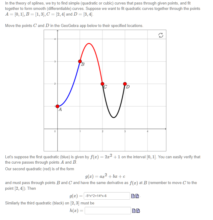 Solved In the theory of splines, we try to find simple | Chegg.com