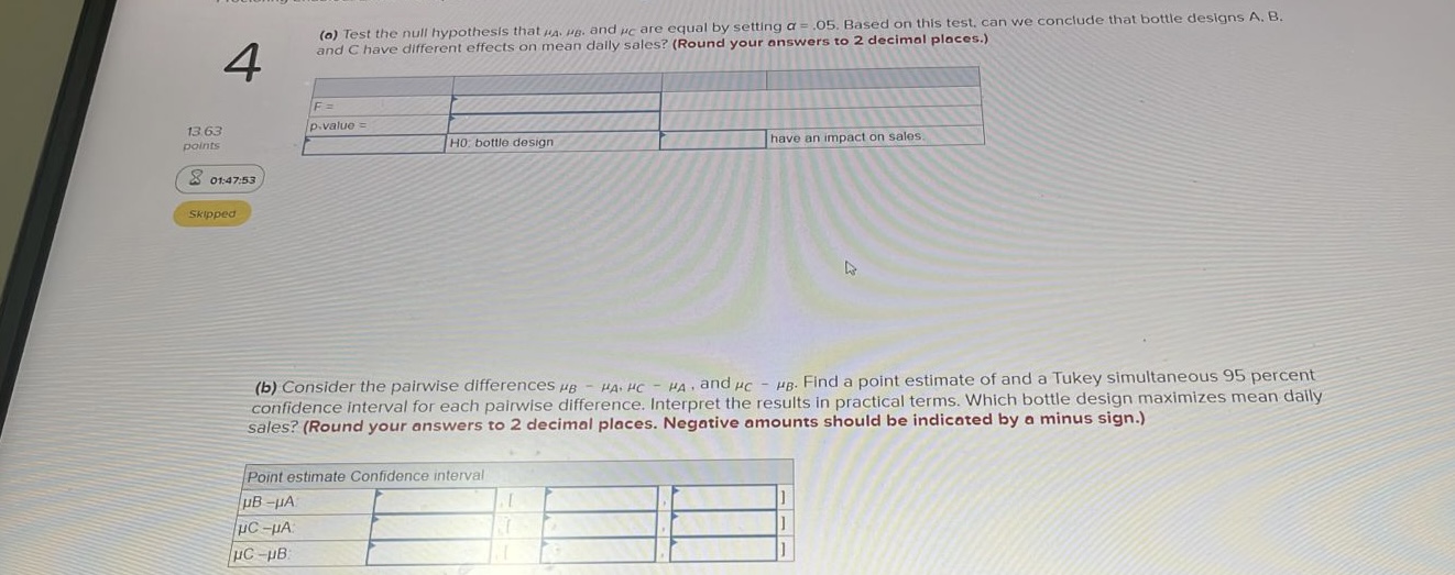 (c) Find a 95 percent confidence interval for each of | Chegg.com