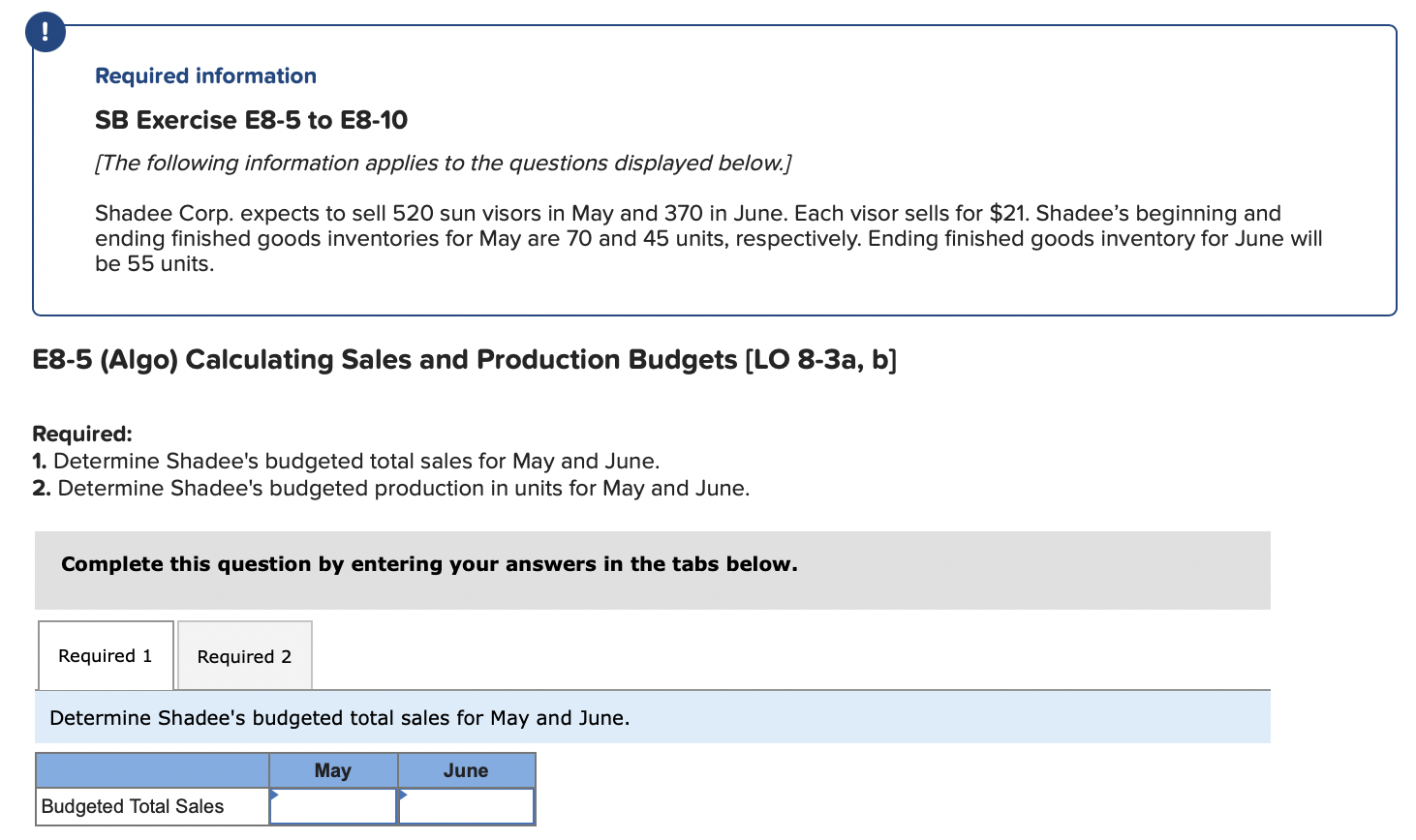 Solved Required Information SB Exercise E8-5 To E8-10 [The | Chegg.com