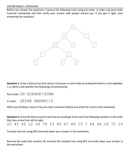 Solved CSCA48 Week 5: Worksheet Before you answer the | Chegg.com