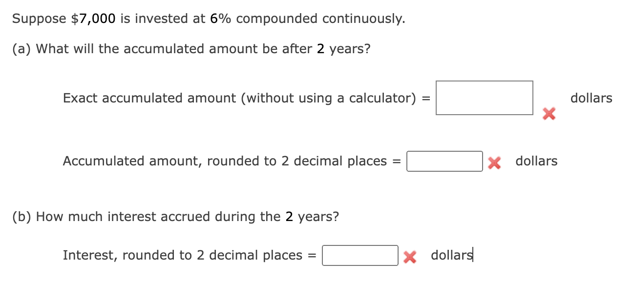 Solved Suppose $7,000 Is Invested At 6% Compounded | Chegg.com