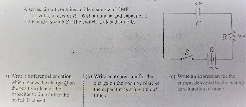 Solved Zf A Series Circuit Contains An Ideal Source Of Emf € 