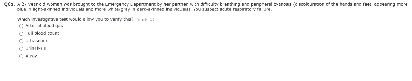 Solved Q61. A 27 year old woman was brought to the Emergency | Chegg.com