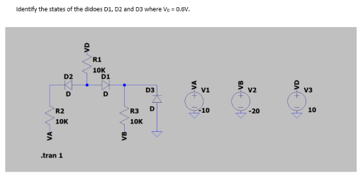 Solved Identlfy the states of the didoes D1, D2 and D3 where | Chegg.com