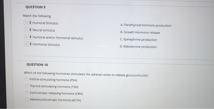 Solved QUESTION 1 Over-secretion of hormones from the | Chegg.com