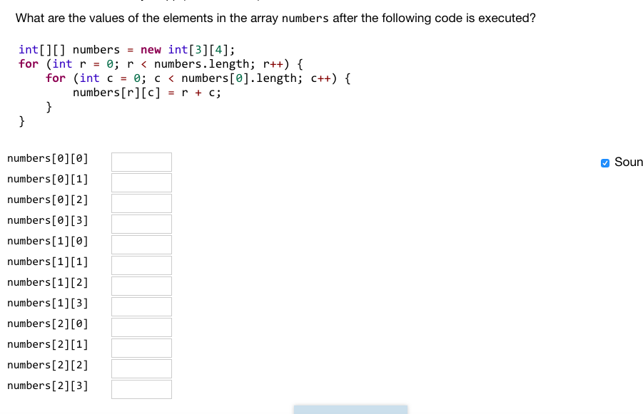 Solved What are the values of the elements in the array | Chegg.com