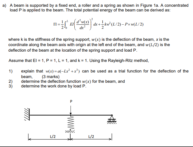 Solved A beam is supported by a fixed end, a roller and a | Chegg.com