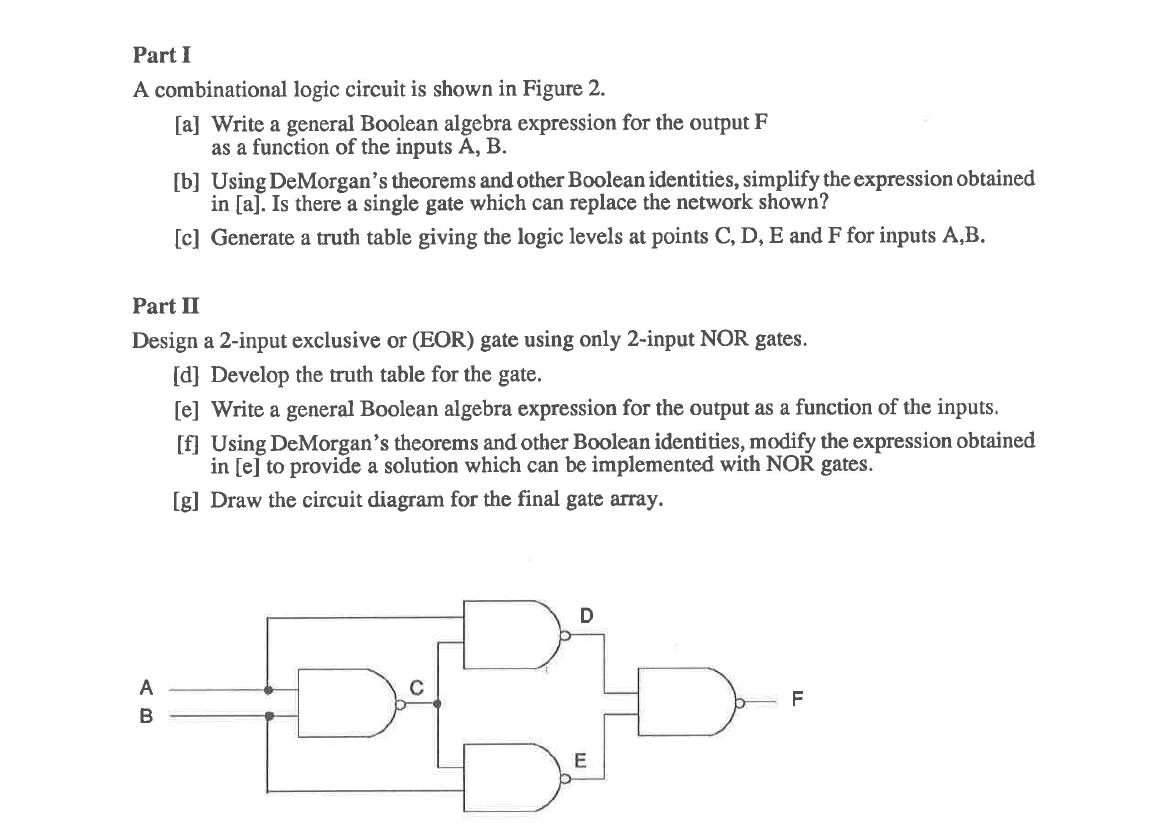 Solved Part I A Combinational Logic Circuit Is Shown In | Chegg.com