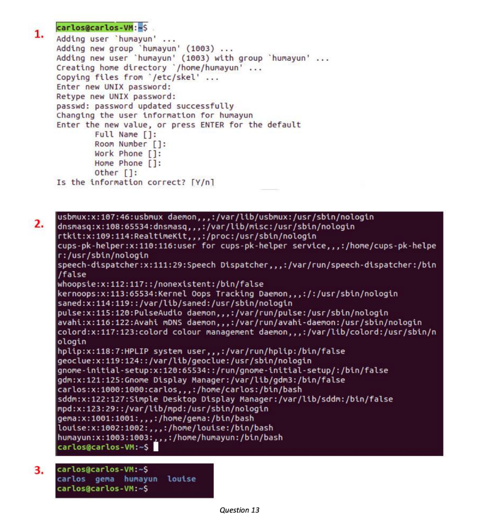 Solved 1. Write the commands that generated the following | Chegg.com