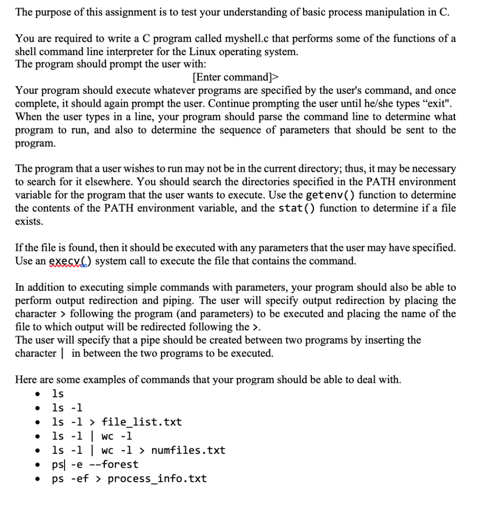 Solved The purpose of this assignment is to test your | Chegg.com