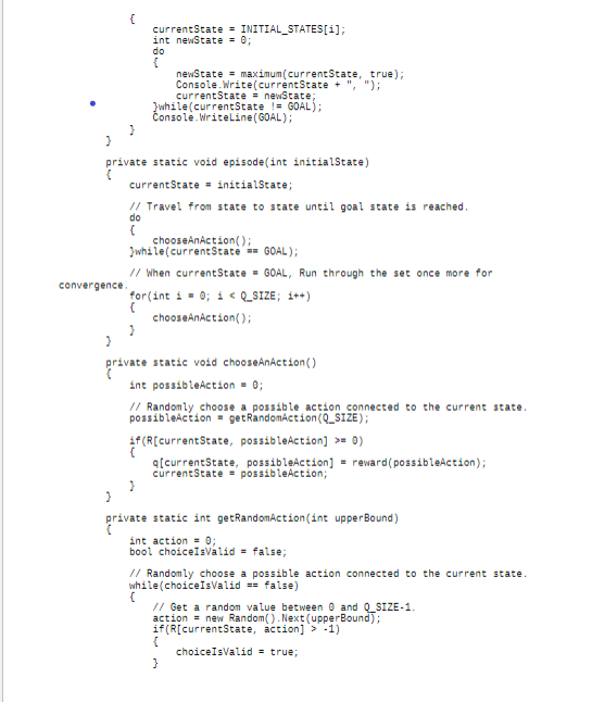 Solved 1. Download the program QLearning.cs. This program | Chegg.com