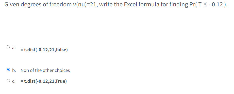 DEGREE OF FREEDOM FORMULA EXCEL visual data 8
