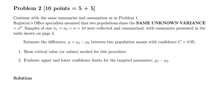 Solved Problems 1 - 4 share the same summaries presented in | Chegg.com