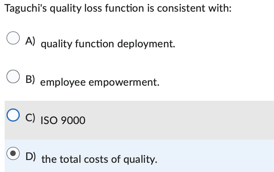 Quality Loss Function In Tqm