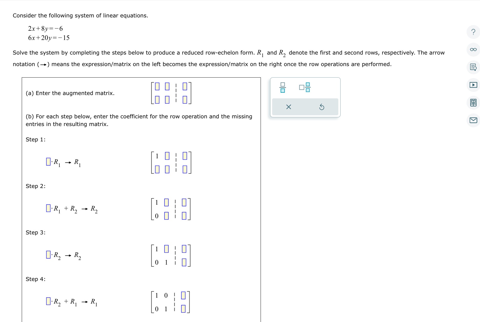 Solved Consider the following system of linear | Chegg.com