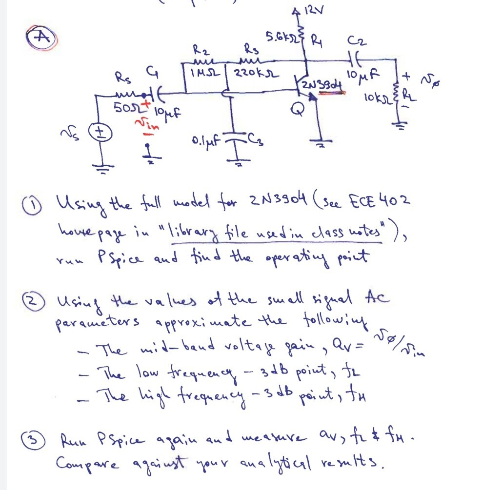 Solved ARV k2&R Cz Me M | 1МЛ | 22ok 3. 4 wrote 10uF YEN3904 | Chegg.com