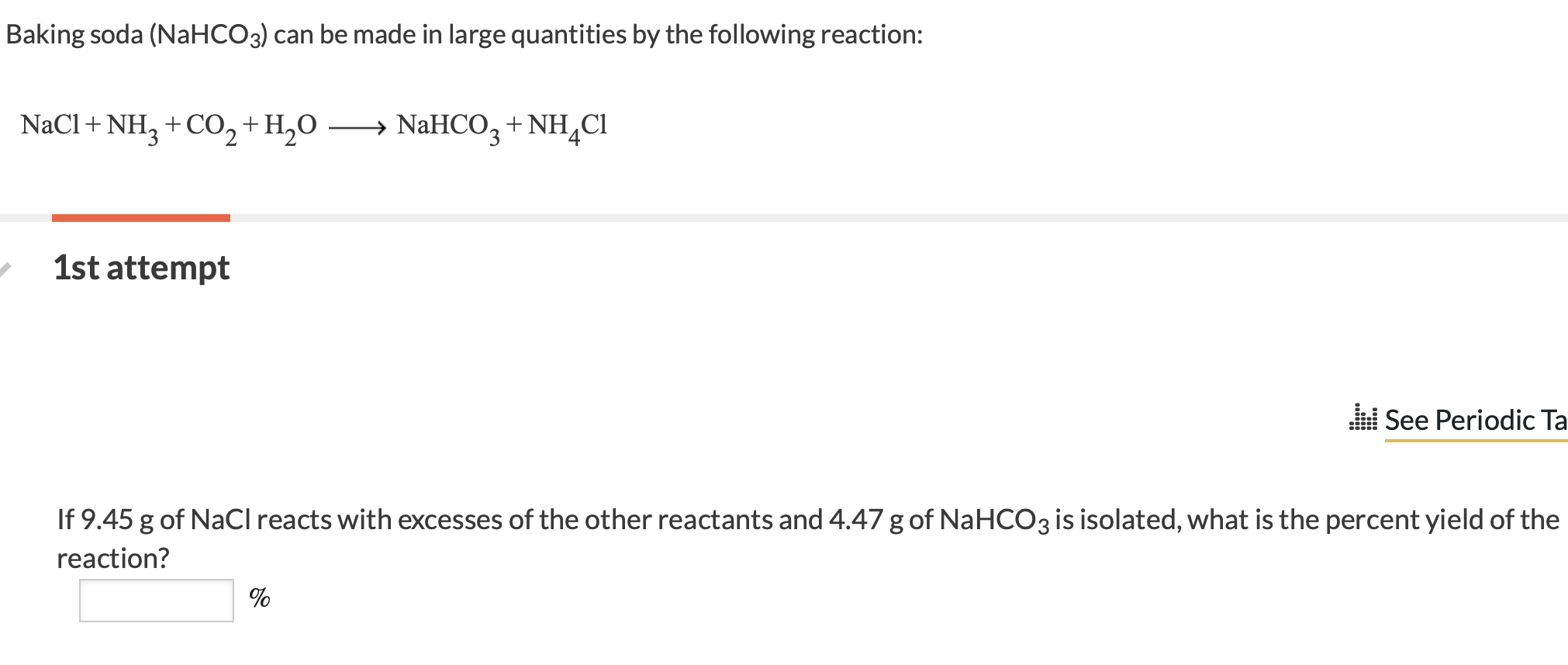Solved Baking soda (NaHCO3) can be made in large quantities