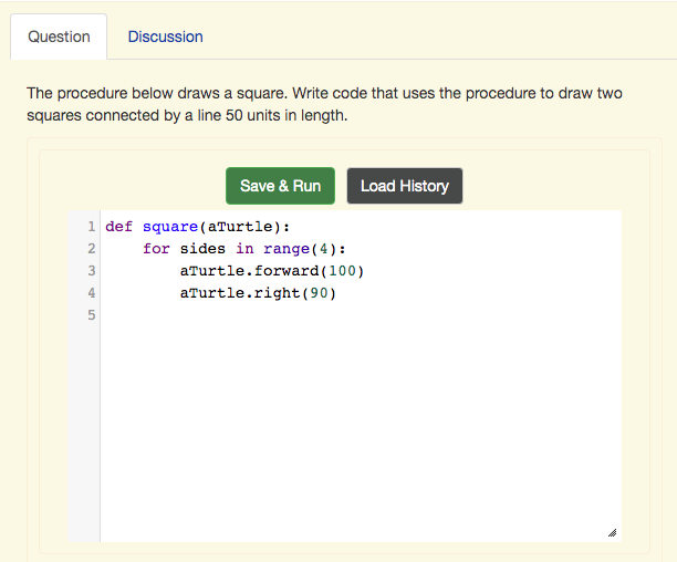 Solved The procedure below draws a square. Write code that | Chegg.com