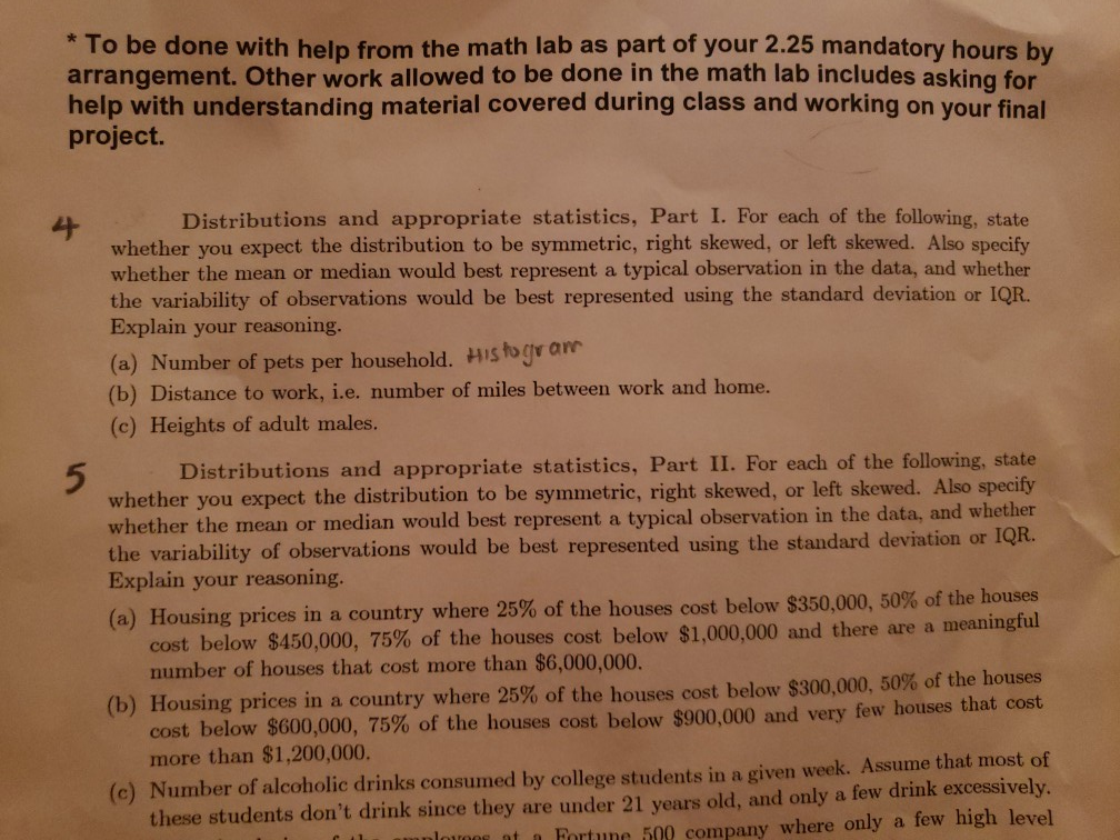 Lab Math Worksheet Chegg Solved To be done with help from the math lab as part of | Chegg.com