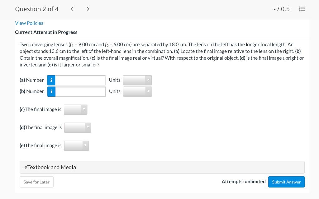 Solved Question 1 of 4 - / 0.5 III View Policies Current | Chegg.com