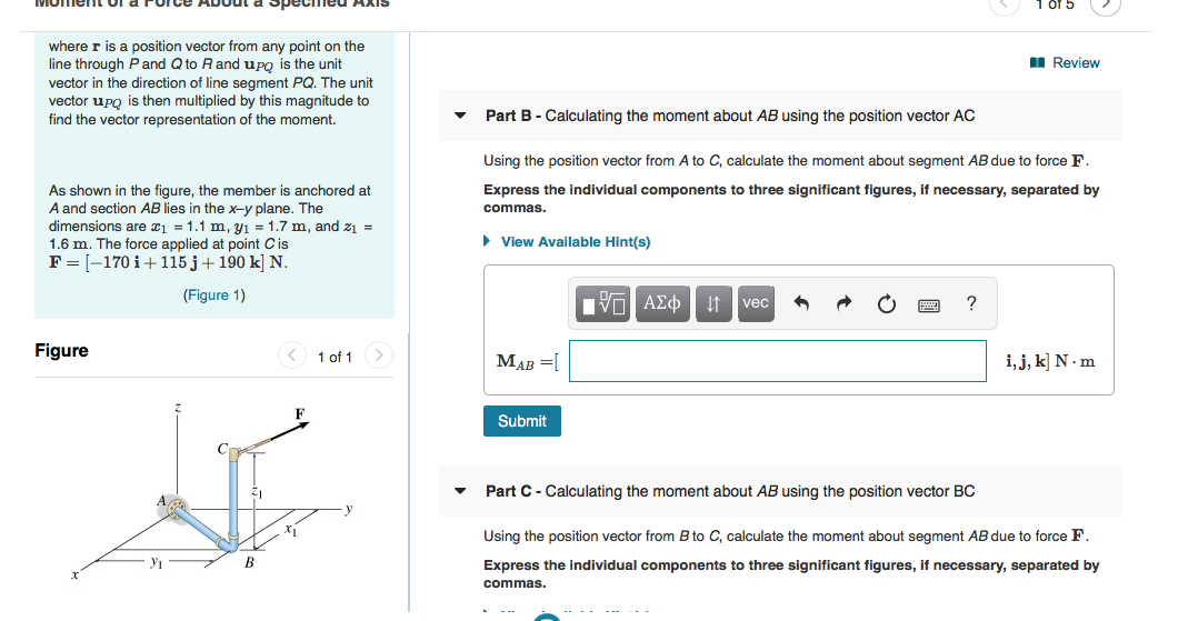 Solved 1 OT 5 Review where r is a position vector from any | Chegg.com