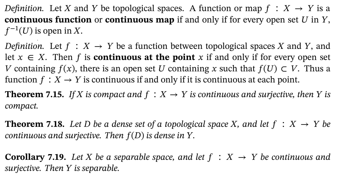 Solved Definition Let X And Y Be Topological Spaces A