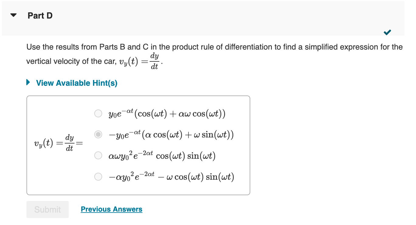 Use The Results From Parts B And C In The Product | Chegg.com