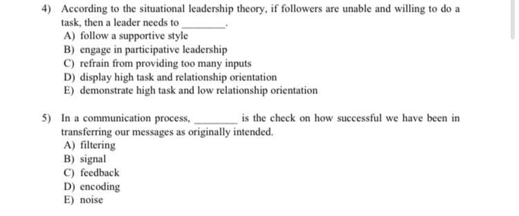 Solved 4) According To The Situational Leadership Theory, If | Chegg.com