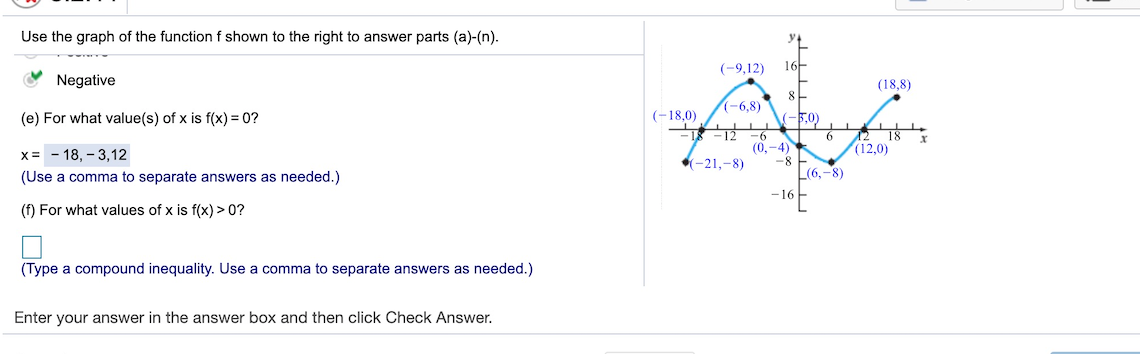 Solved Use The Graph Of The Function F Shown To The Right To Chegg Com