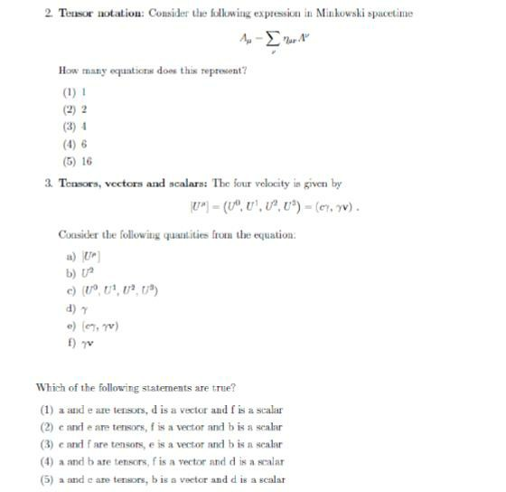 Solved 2 Tessor notation: Consider the following expression | Chegg.com
