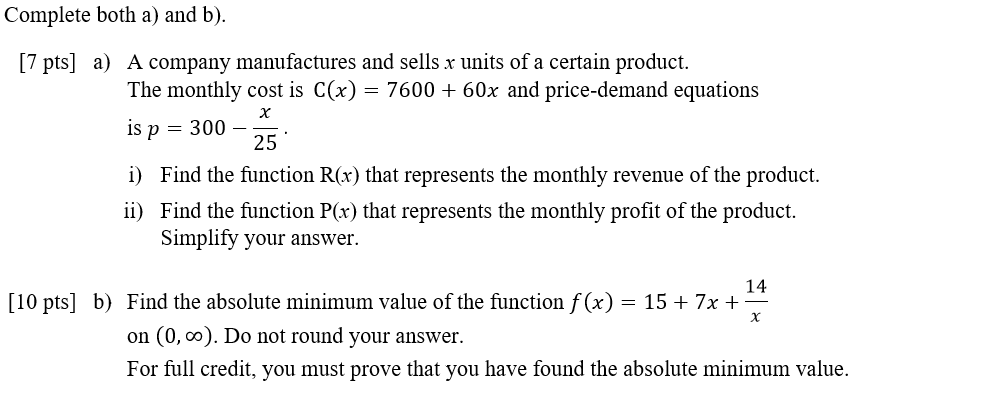 Solved Complete Both A) And B). [7 Pts] A) A Company | Chegg.com