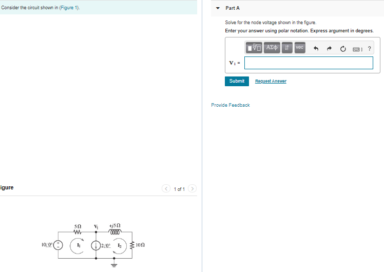 Solved Consider the circuit shown in (Figure 1) Part A Solve | Chegg.com