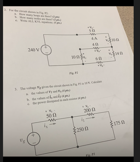 Solved 2. For the circuit shown in Fig. P2: a. How many | Chegg.com