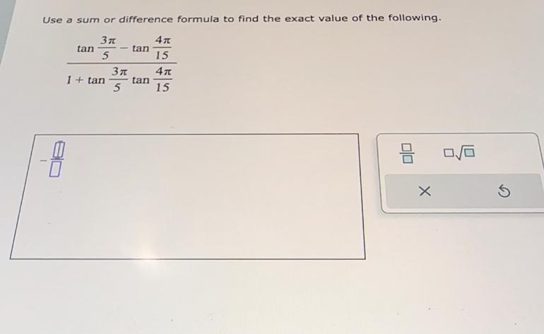 Solved Use a sum or difference formula to find the exact | Chegg.com