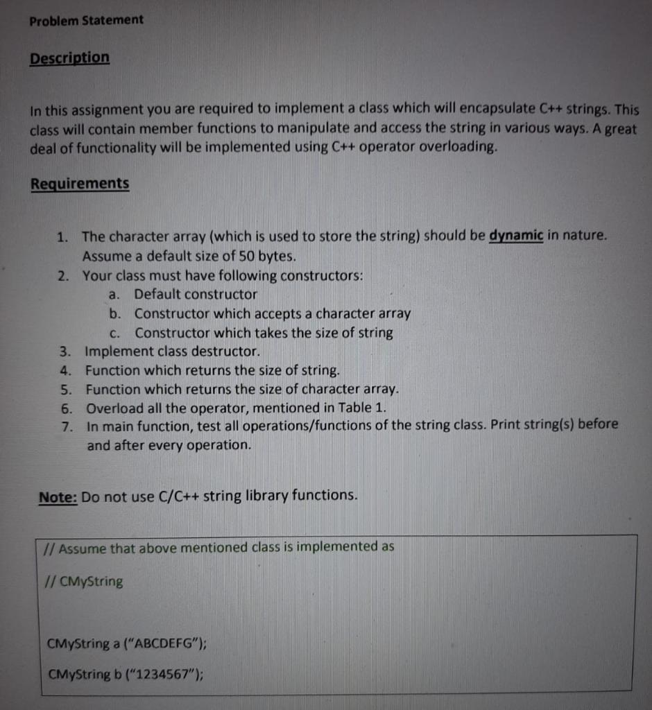 Solved Problem Statement Description In this assignment you | Chegg.com