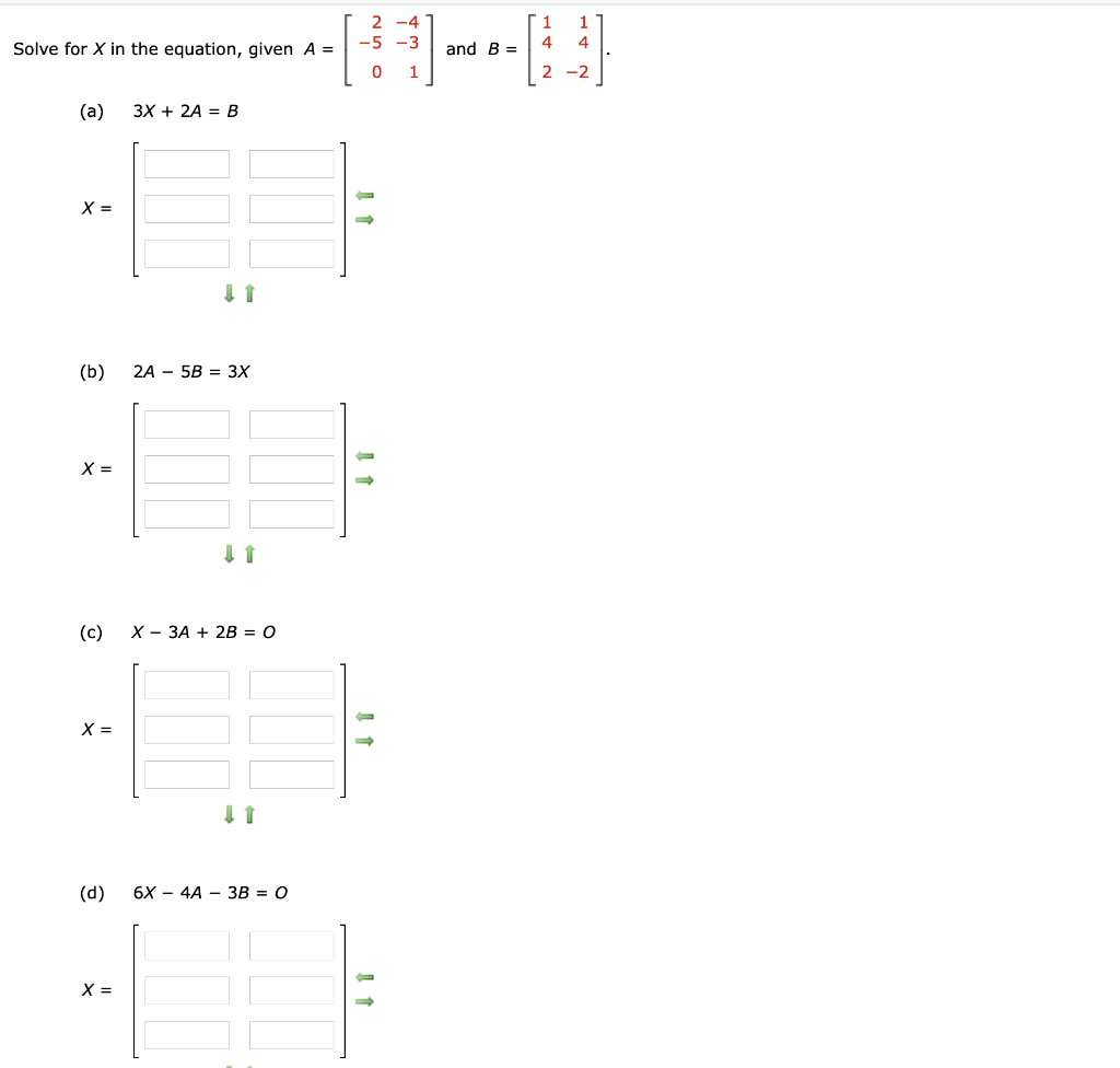 Solved 1 2-4 -5 -3 1 4 4 Solve for X in the equation, given | Chegg.com