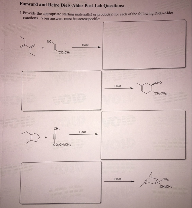 Solved Forward And Retro Diels-Alder Post-Lab Questions: | Chegg.com