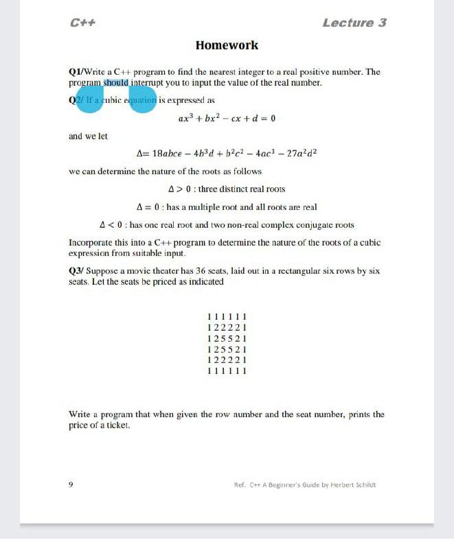 Solved C++ Lecture 3 Homework Q1/Write a C++ program to find | Chegg.com